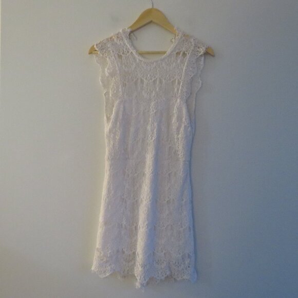 INTIMATELY FREE PEOPLE Daydream White Lace Bodycon Dress Fairy Boho - Size S - Picture 2 of 14